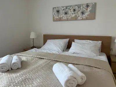 Ein Bett oder Betten in einem Zimmer der Unterkunft Ferienwohnung Villa Fuchs