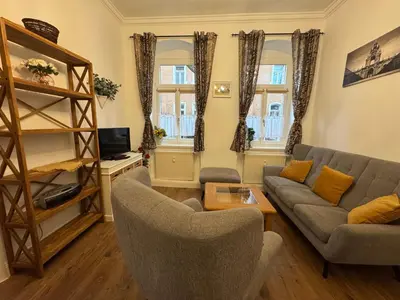 Ein Sitzbereich in der Unterkunft Sweet Home Dresden Löbtau one