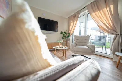 Ein Sitzbereich in der Unterkunft Haus Lindolino
