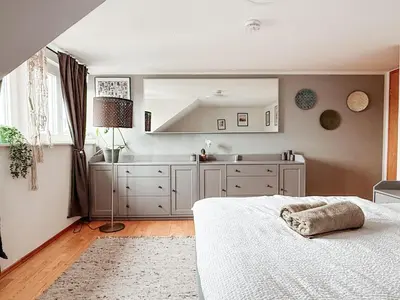 Ein Bett oder Betten in einem Zimmer der Unterkunft Dohna, App 116