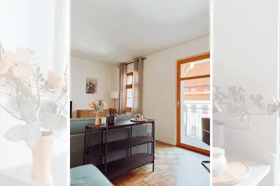 Ein Sitzbereich in der Unterkunft Burgstraße, App 140