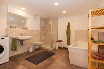 Ein Badezimmer in der Unterkunft Landhof Badeda