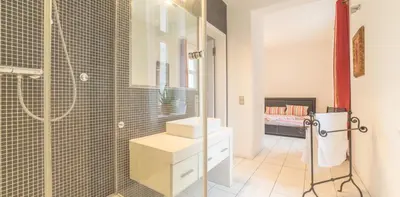 Ein Badezimmer in der Unterkunft Appartementhaus Saxonia Appartment August der Starke - Kategorie Deluxe Appartement
