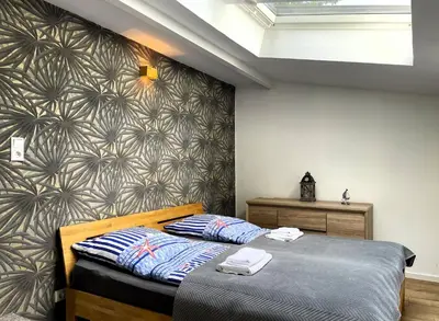 Ein Bett oder Betten in einem Zimmer der Unterkunft Hoffmannshof