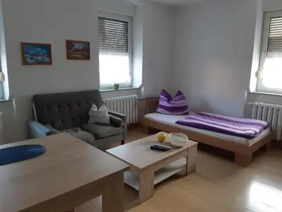 Ein Sitzbereich in der Unterkunft Ferienwohnung bei Familie Keil