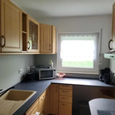 Küche/Küchenzeile in der Unterkunft Ferienwohnung Weber