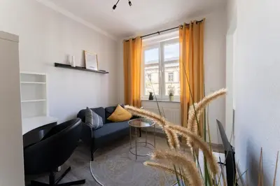 Ein Sitzbereich in der Unterkunft Business Apartment Dresden