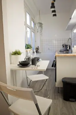 Küche/Küchenzeile in der Unterkunft Business Apartment Dresden