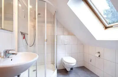 Ein Badezimmer in der Unterkunft Gemütliches Ferienapartment im Zschonergrund