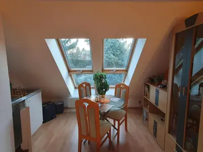 Ein Sitzbereich in der Unterkunft Gemütliches Ferienapartment im Zschonergrund