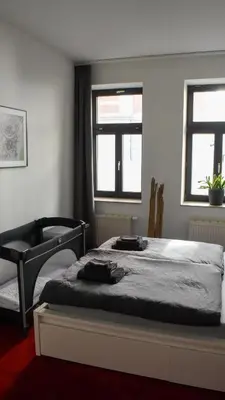 Ein Bett oder Betten in einem Zimmer der Unterkunft Moderne 2-Zimmer-Wohnung mit WLAN & Smart-Home