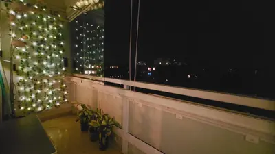 Ein Balkon oder eine Terrasse in der Unterkunft 3 Raum Ferienwohnung am Dresden Hauptbahnhof
