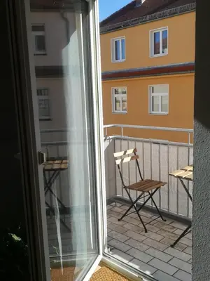 Ein Balkon oder eine Terrasse in der Unterkunft 1-Raum-Apartment -Stockholm-