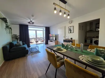 Ein Sitzbereich in der Unterkunft Gemütliche 2-Raumwohnung in Dresden Mitte