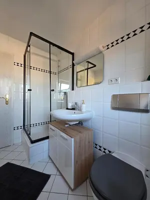 Ein Badezimmer in der Unterkunft Gemütliche 2-Raumwohnung in Dresden Mitte