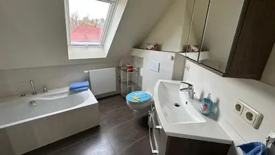 Ein Badezimmer in der Unterkunft Ferienwohnung Berg und Kultur