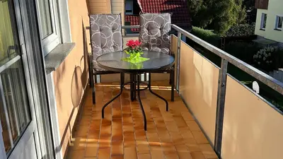 Ein Balkon oder eine Terrasse in der Unterkunft Ferienwohnung Berg und Kultur