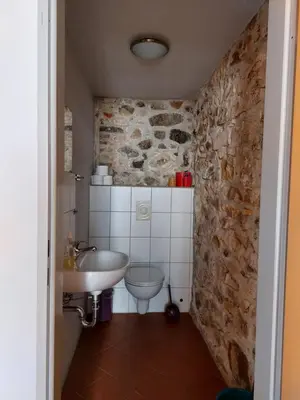 Ein Badezimmer in der Unterkunft Barthmühle
