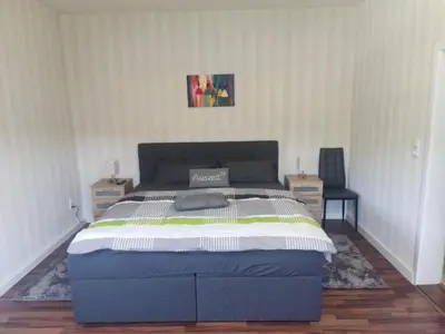 Ein Bett oder Betten in einem Zimmer der Unterkunft Apartment am Hofladen Hellendorf - Sächsische Schweiz by Interhome