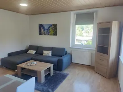 Ein Sitzbereich in der Unterkunft Apartment am Hofladen Hellendorf - Sächsische Schweiz by Interhome