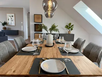 Ein Sitzbereich in der Unterkunft Neu!! Ruhige helle Penthouse Wohnung - Parking incl