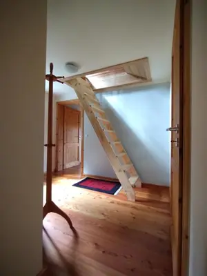 Ein Etagenbett oder Etagenbetten in einem Zimmer der Unterkunft Ferienhaus Malepartus Sächsische Schweiz