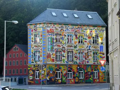Das Gebäude in dem sich die Ferienwohnung befindet