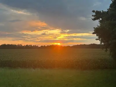 Blick auf den Sonnenuntergang/Sonnenaufgang von der Villa aus oder aus der Nähe