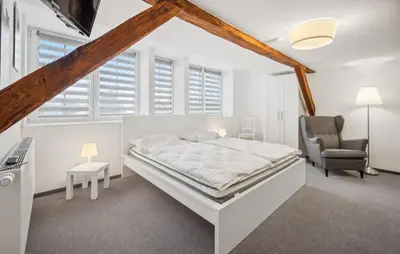 Ein Bett oder Betten in einem Zimmer der Unterkunft Gut Barzig