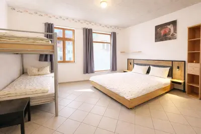 Ein Bett oder Betten in einem Zimmer der Unterkunft Königstein Hostel