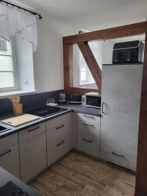 Küche/Küchenzeile in der Unterkunft Ferienwohnung im sanierten Denkmal max 4 Personen