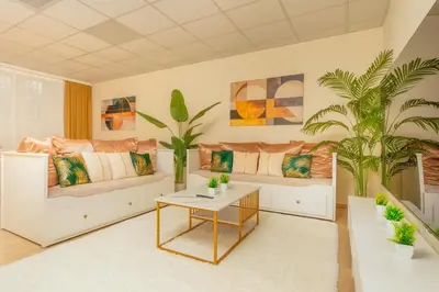 Ein Sitzbereich in der Unterkunft Bis 10 Personen - 106 qm Design-Apartment, Top Lage, mit Parkplatz