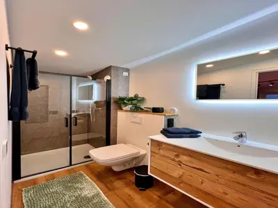 Ein Badezimmer in der Unterkunft Ferienwohnung mit schöner Terrasse in Bad Lausick