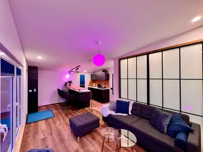 Ein Sitzbereich in der Unterkunft Ferienwohnung mit schöner Terrasse in Bad Lausick