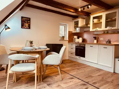Küche/Küchenzeile in der Unterkunft Chalet Lilienstein, Dachgeschoß-Studio neu 2026