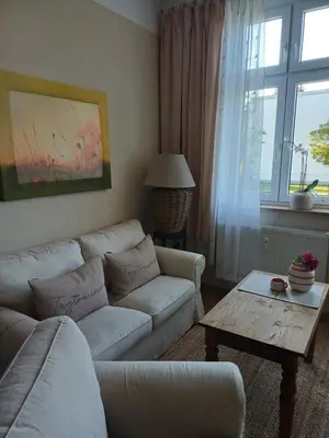 Ein Sitzbereich in der Unterkunft Lieblings-Nest im Grünen