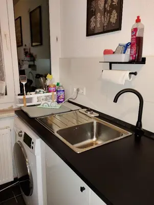 Küche/Küchenzeile in der Unterkunft Ferienwohnung am Spitzgrund