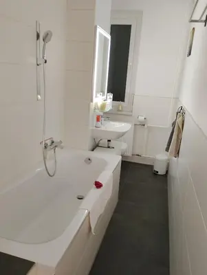 Ein Badezimmer in der Unterkunft Ferienwohnung am Spitzgrund