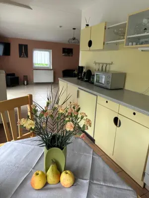 Küche/Küchenzeile in der Unterkunft Schöne Wohnung 80qm in ruhiger Lage am Wald mit Billardzimmer