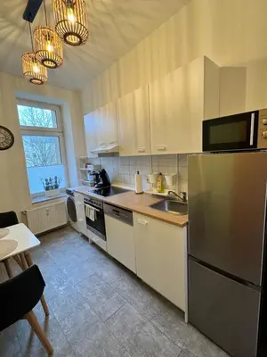 Küche/Küchenzeile in der Unterkunft Arminos Large Group Apartment- 3 Zimmer & 2 WCs