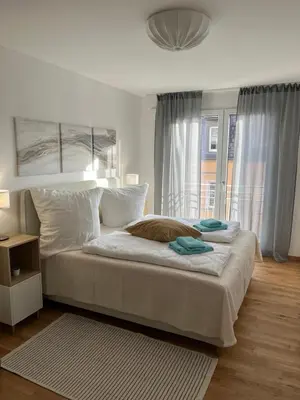 Ein Bett oder Betten in einem Zimmer der Unterkunft 2 - Zimmerwohnung mit 56 qm für 2 - 4 Personen