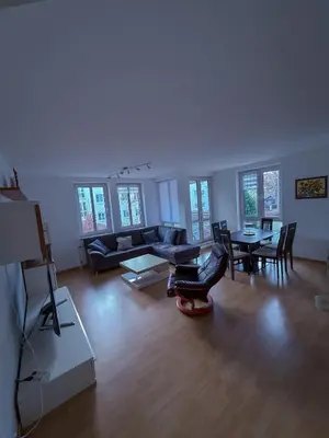 Ein Sitzbereich in der Unterkunft Wohnung in der Südvorstadt