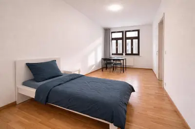 Ein Bett oder Betten in einem Zimmer der Unterkunft New Fully Equipped Apartment in Chemnitz
