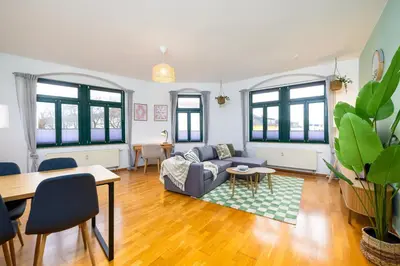 Ein Sitzbereich in der Unterkunft Staytime - Urban One I Center I Top Anbindung