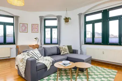 Ein Sitzbereich in der Unterkunft Staytime - Urban One I Center I Top Anbindung
