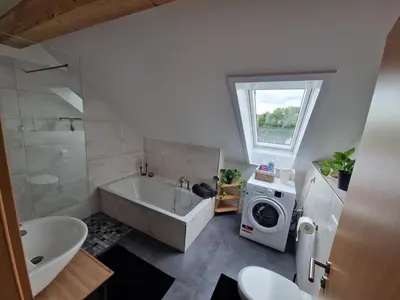 Ein Badezimmer in der Unterkunft Moderne Ferienwohnung in Hainichen