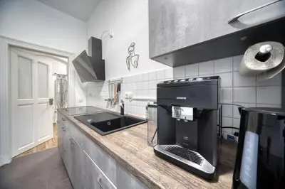Küche/Küchenzeile in der Unterkunft DresdenStay Blasewitz 3 Schlafzimmer Kamin PS4