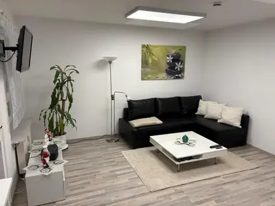 Ein Sitzbereich in der Unterkunft Ferienwohnung Wiener Straße Dresden