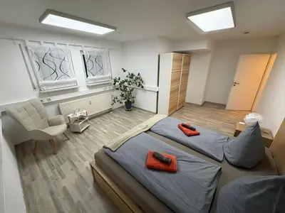 Ein Sitzbereich in der Unterkunft Ferienwohnung Wiener Straße Dresden