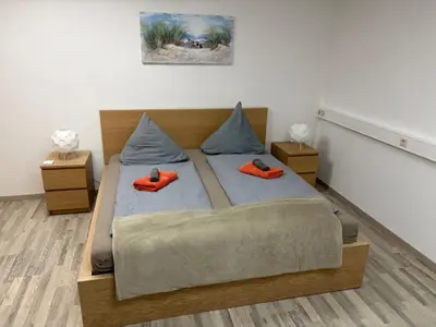 Ein Bett oder Betten in einem Zimmer der Unterkunft Ferienwohnung Wiener Straße Dresden